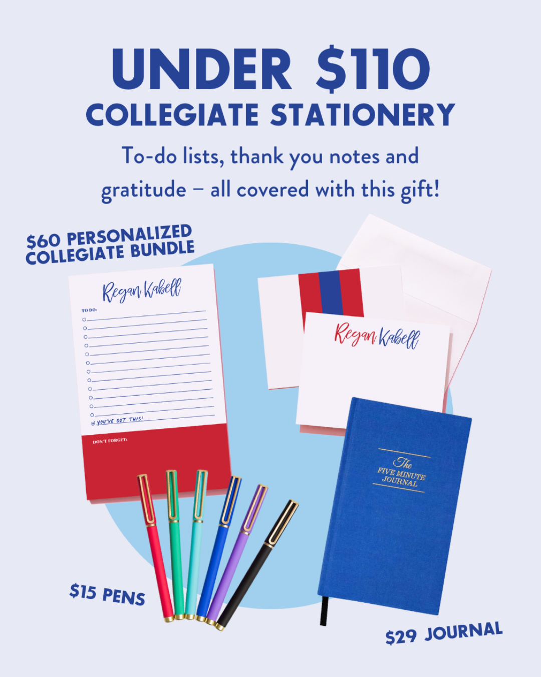 Graduation Gift Under $110 : Collegiate Stationery