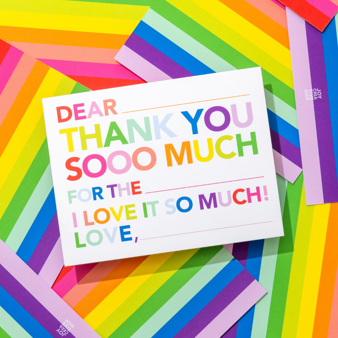 Kids Fill in Thank You Notes - Rainbow