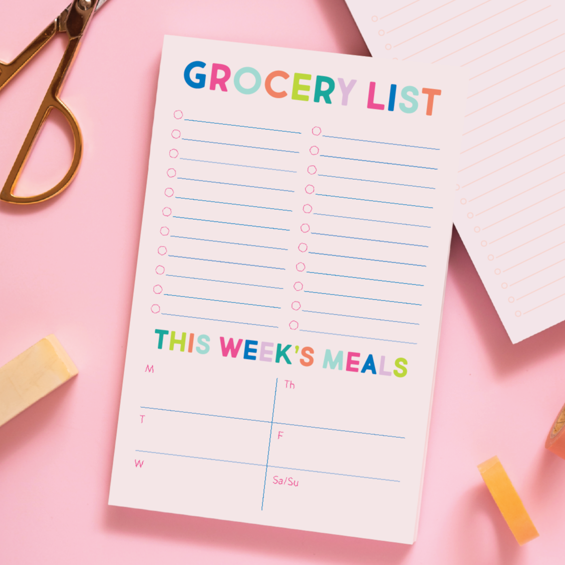 Grocery Meal Planning Notepad