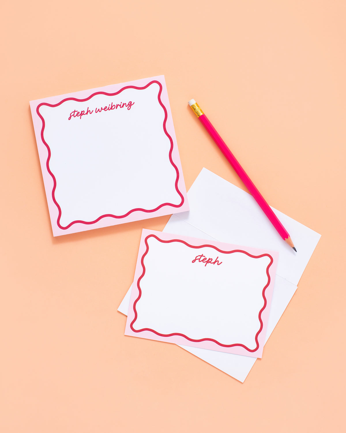 Wavy Collection Personalized Notepad &amp; Stationery Bundle
