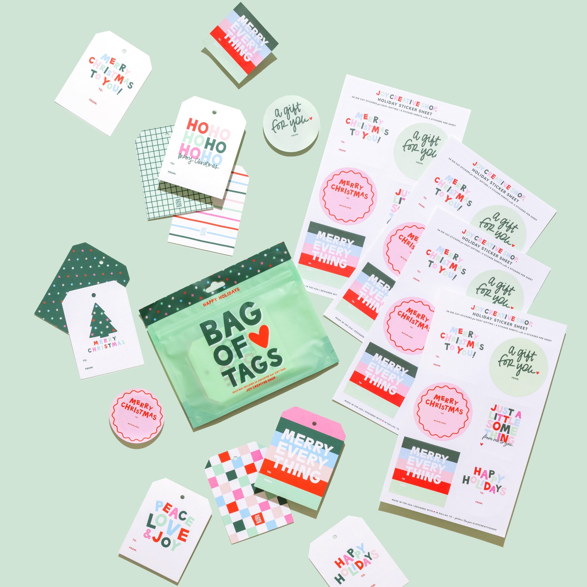 Holiday Bag of Tags & Sticker Sheet Bundle