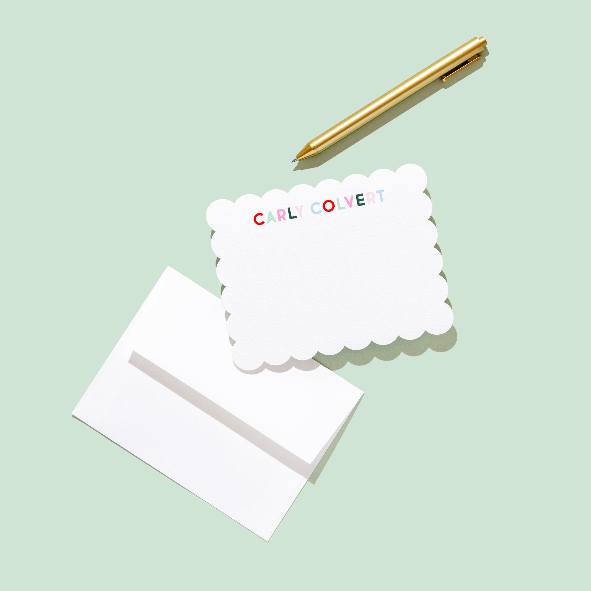 Scallop Holiday Multicolored Stationery