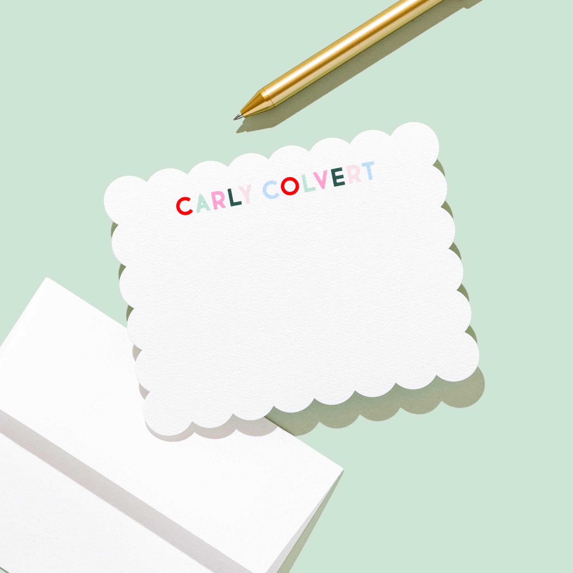 Scallop Holiday Multicolored Stationery