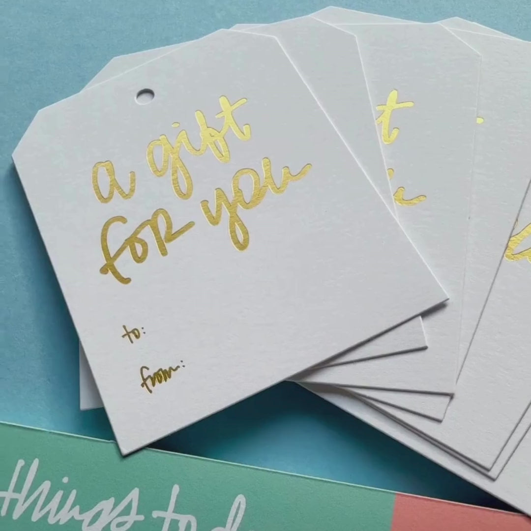 "A Gift for You" Gold Foil Gift Tags