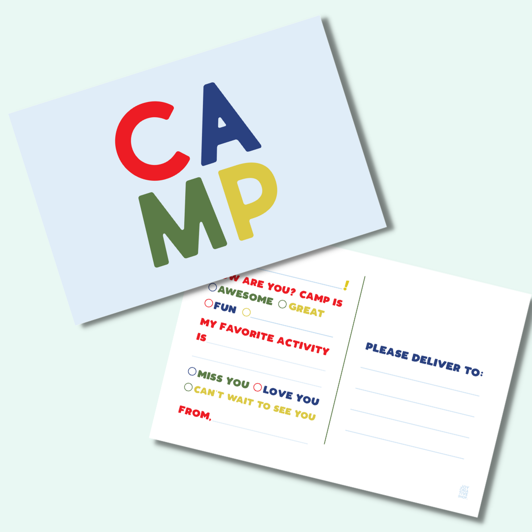 Camp Postcard - Blue – Joy Creative Shop