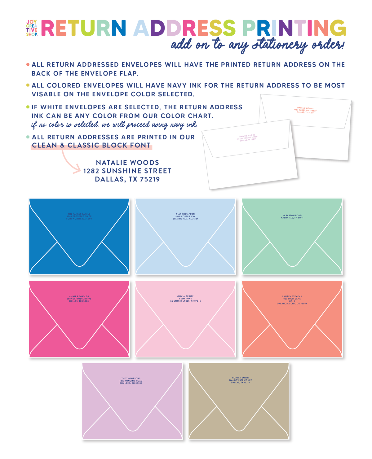 Personalized Scallop Stationery Rainbow