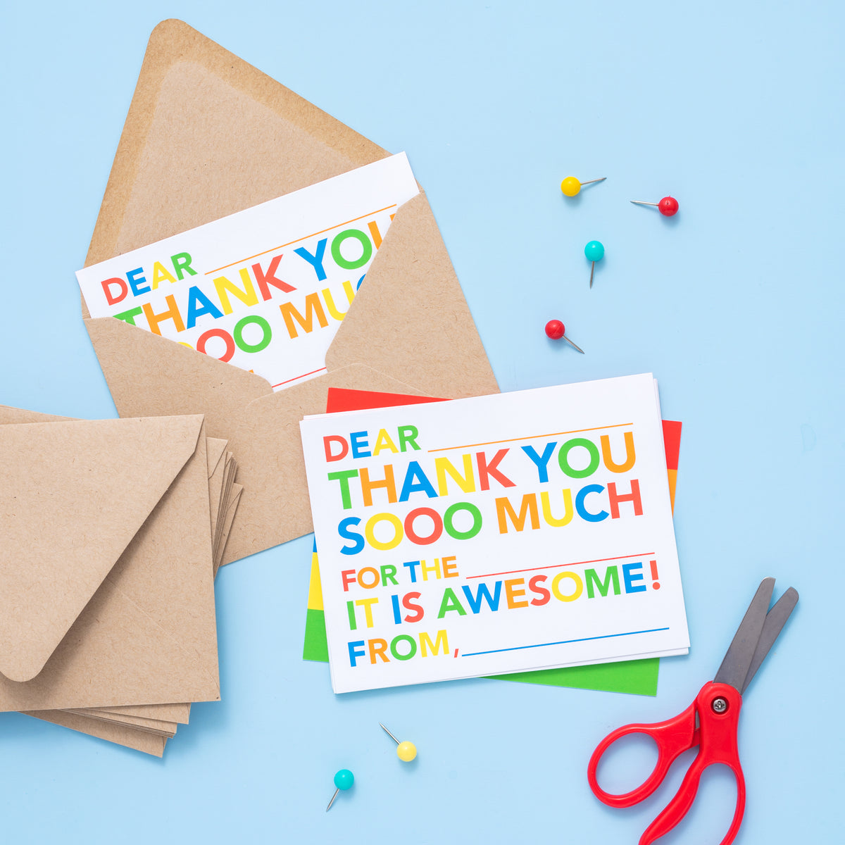 Kids Fill in Thank You Notes - Primary - Joy Creative Shop