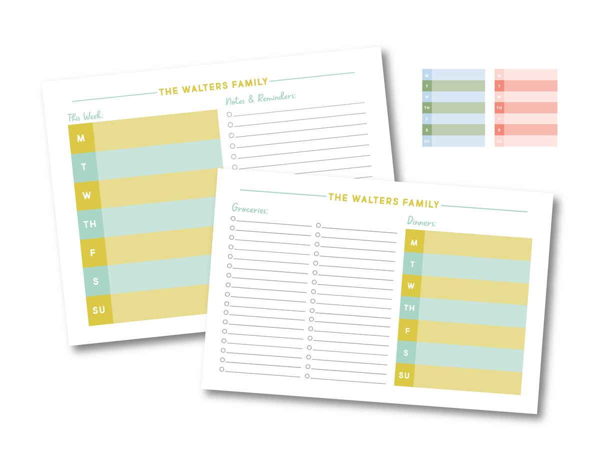 Personalized Weekly Family Planner