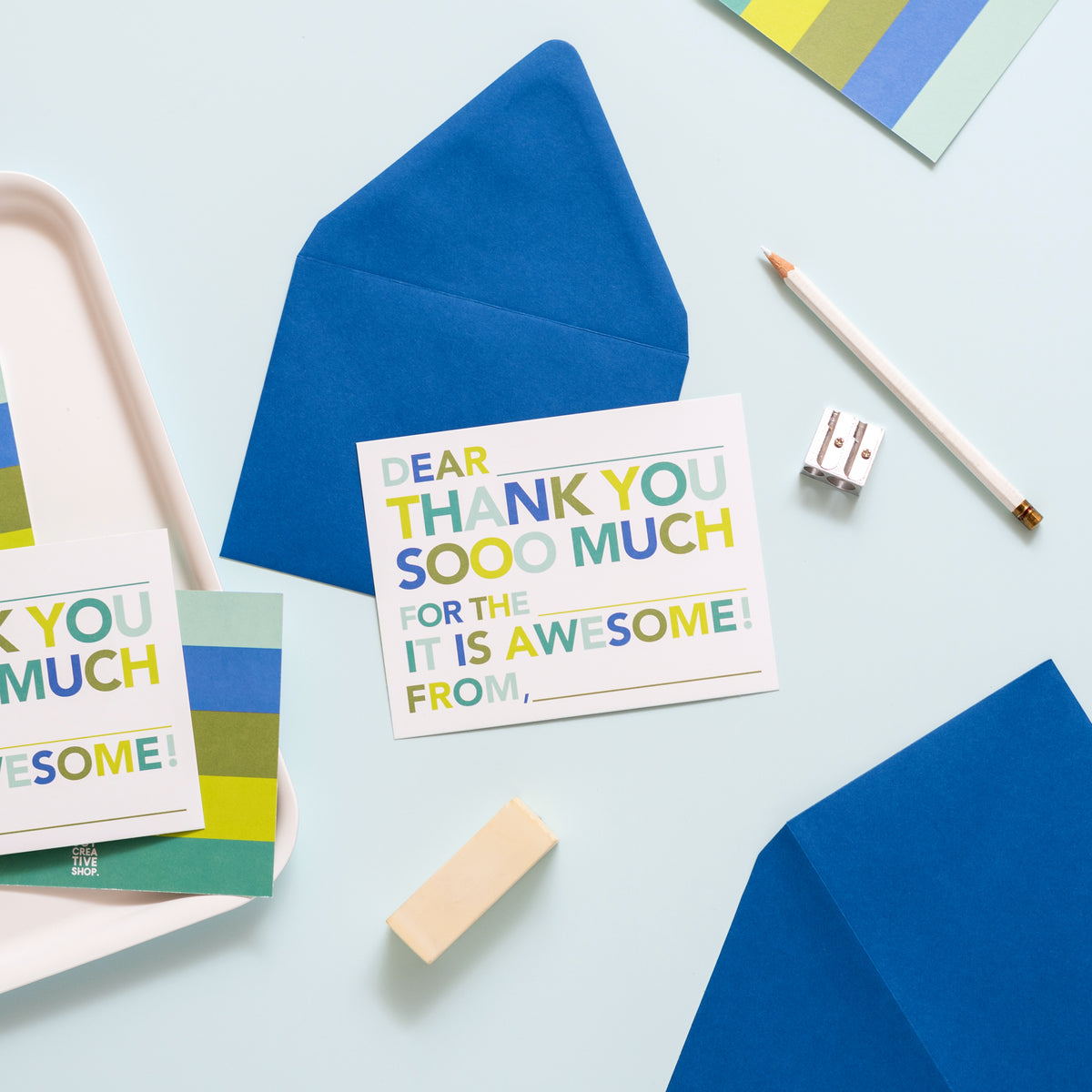 Kids Fill in Thank You Notes - Blue - Joy Creative Shop