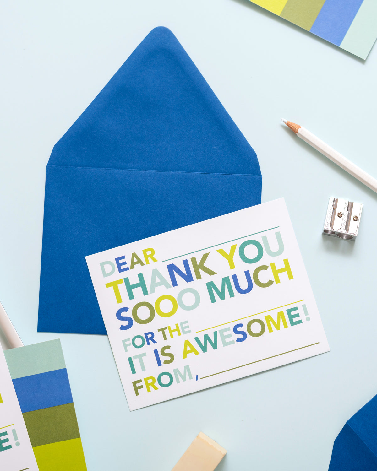 Kids Fill in Thank You Notes - Blue - Joy Creative Shop