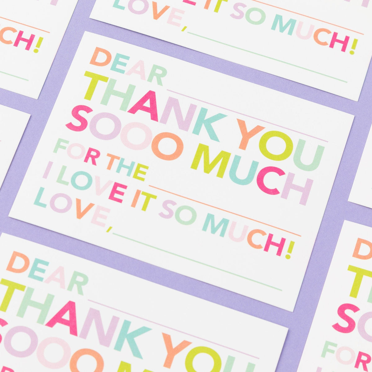 Thank You Notes for kids, Fill in the blank thank you notes