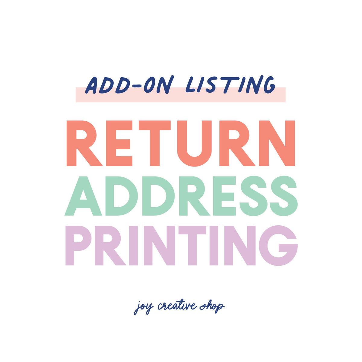 ADD-ON Custom Return Address Printing
