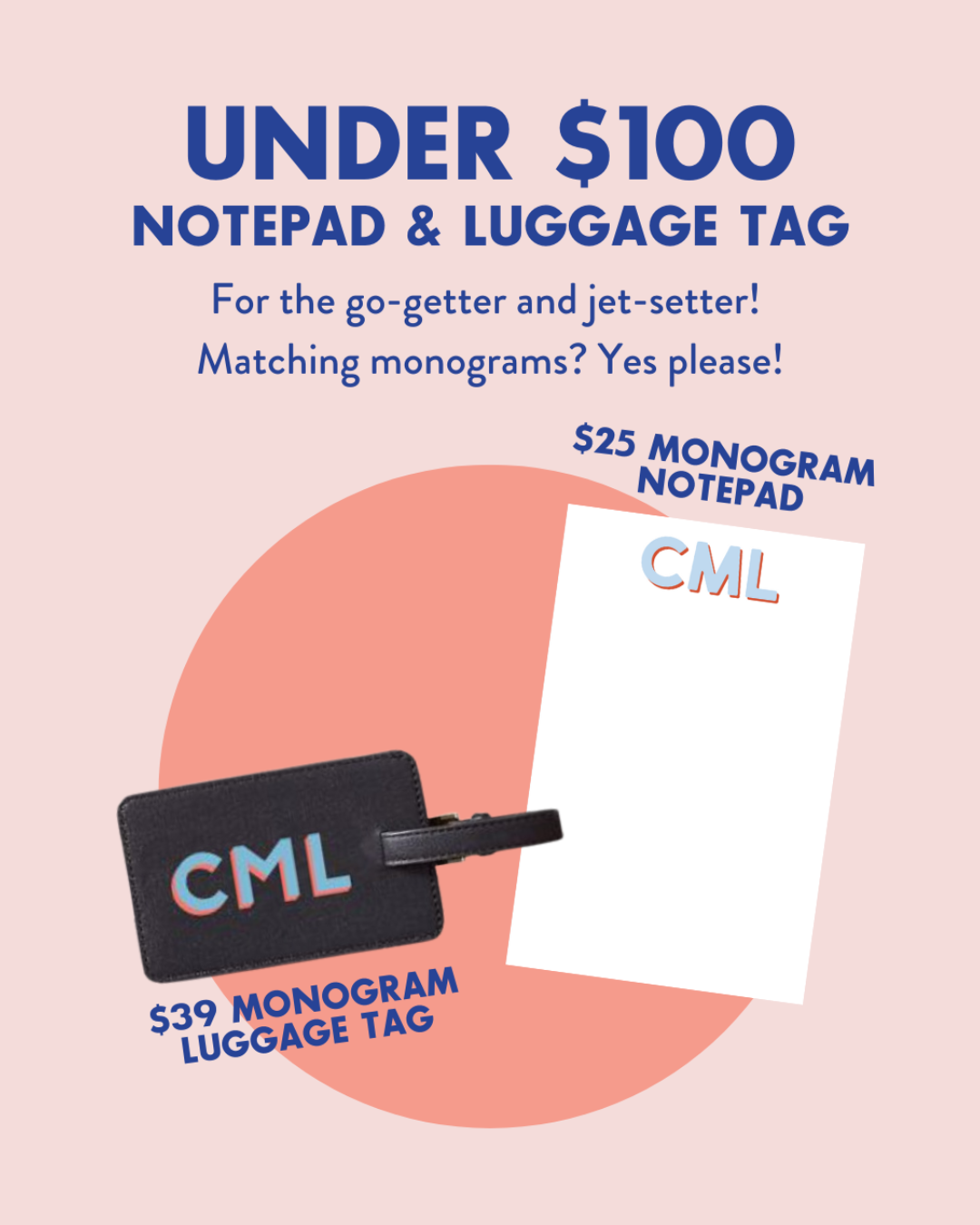 Graduation Gift Under $100 - Notepad & Luggage Tag
