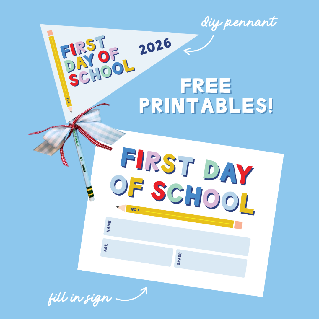 FREE Back to School Printables - Pennant & Fill In Sign