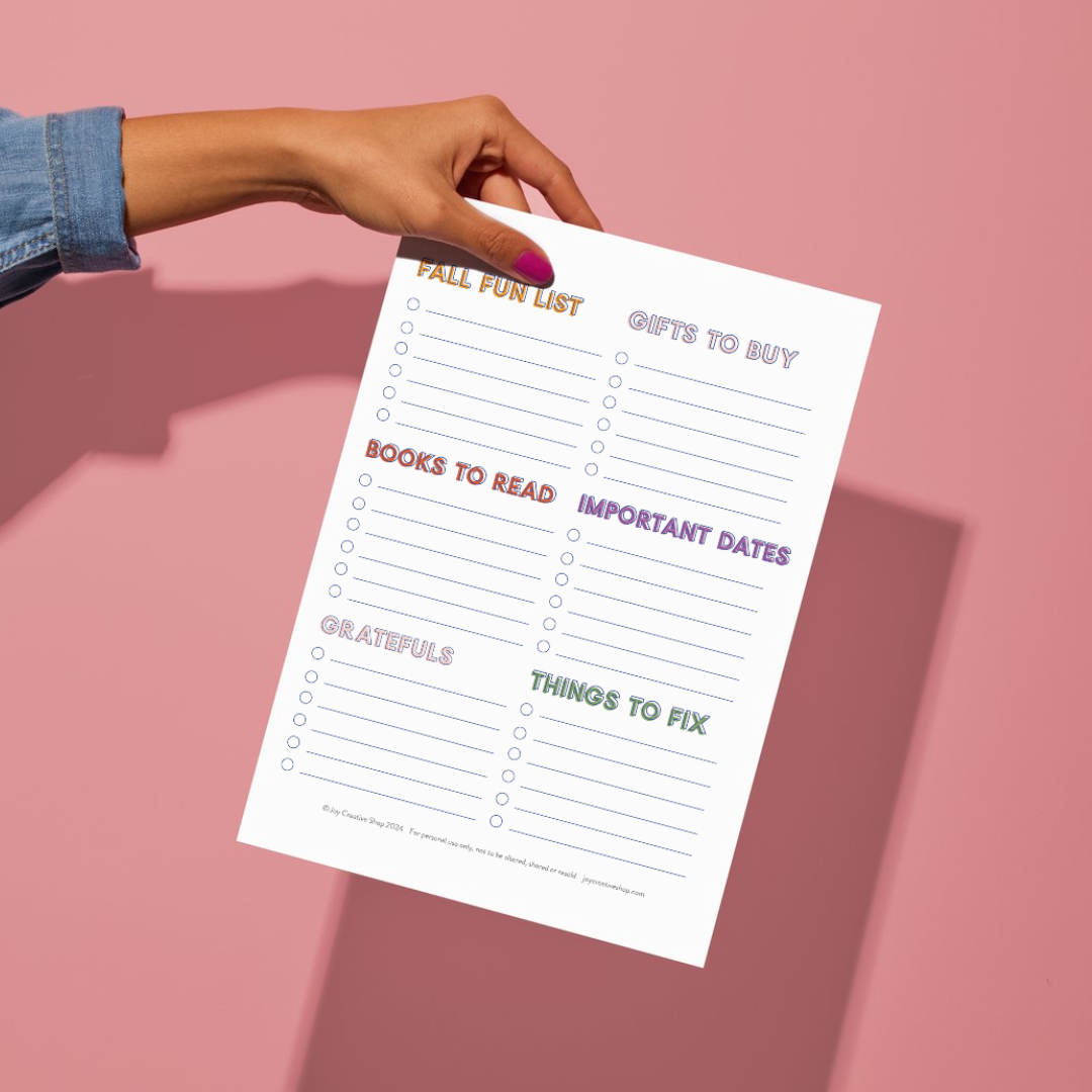 Free Fall Fun List Printable