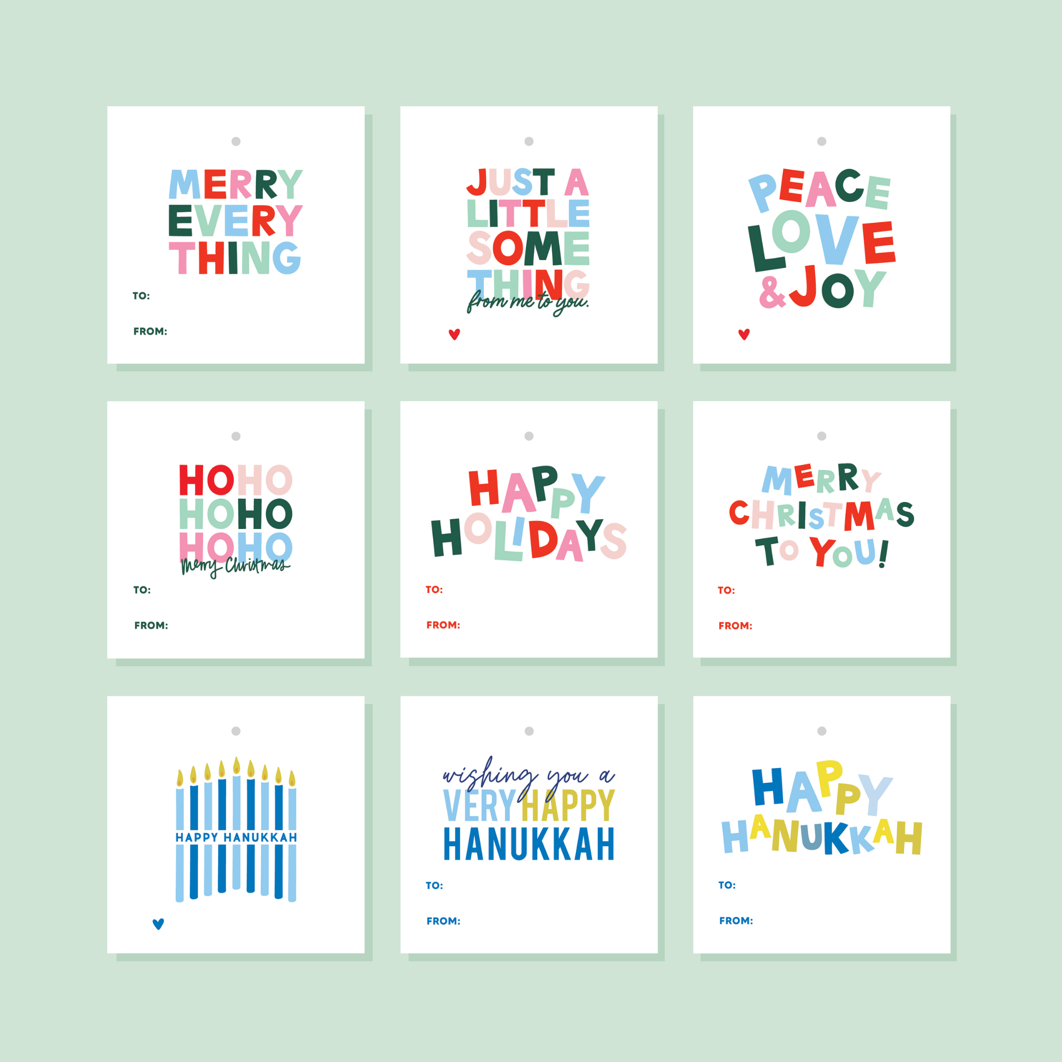 FREE Printables: Holiday & Hanukkah 2025 Gift Tags