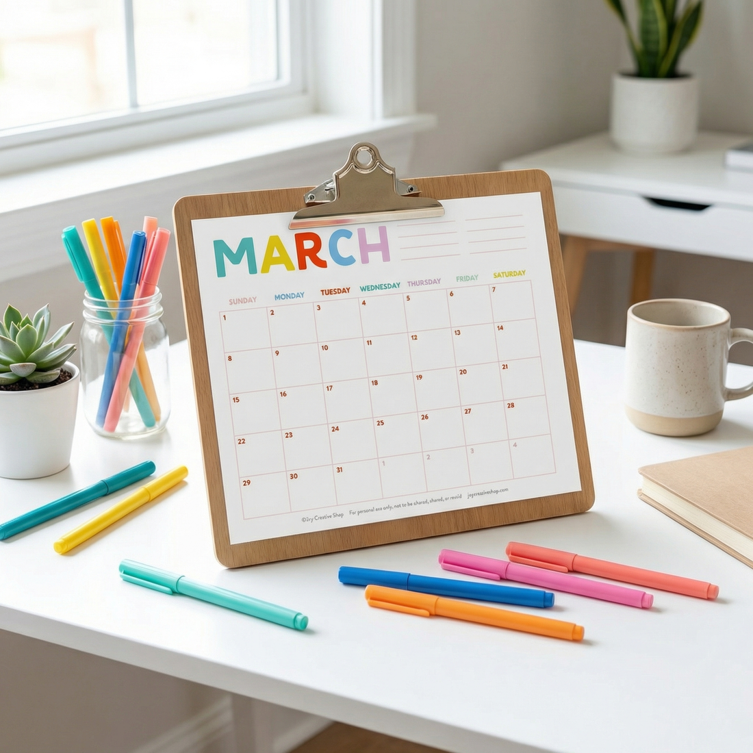 FREE Printable: March 2026 Calendar