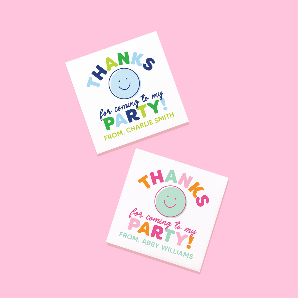 Party Favor Personalized Square Stickers