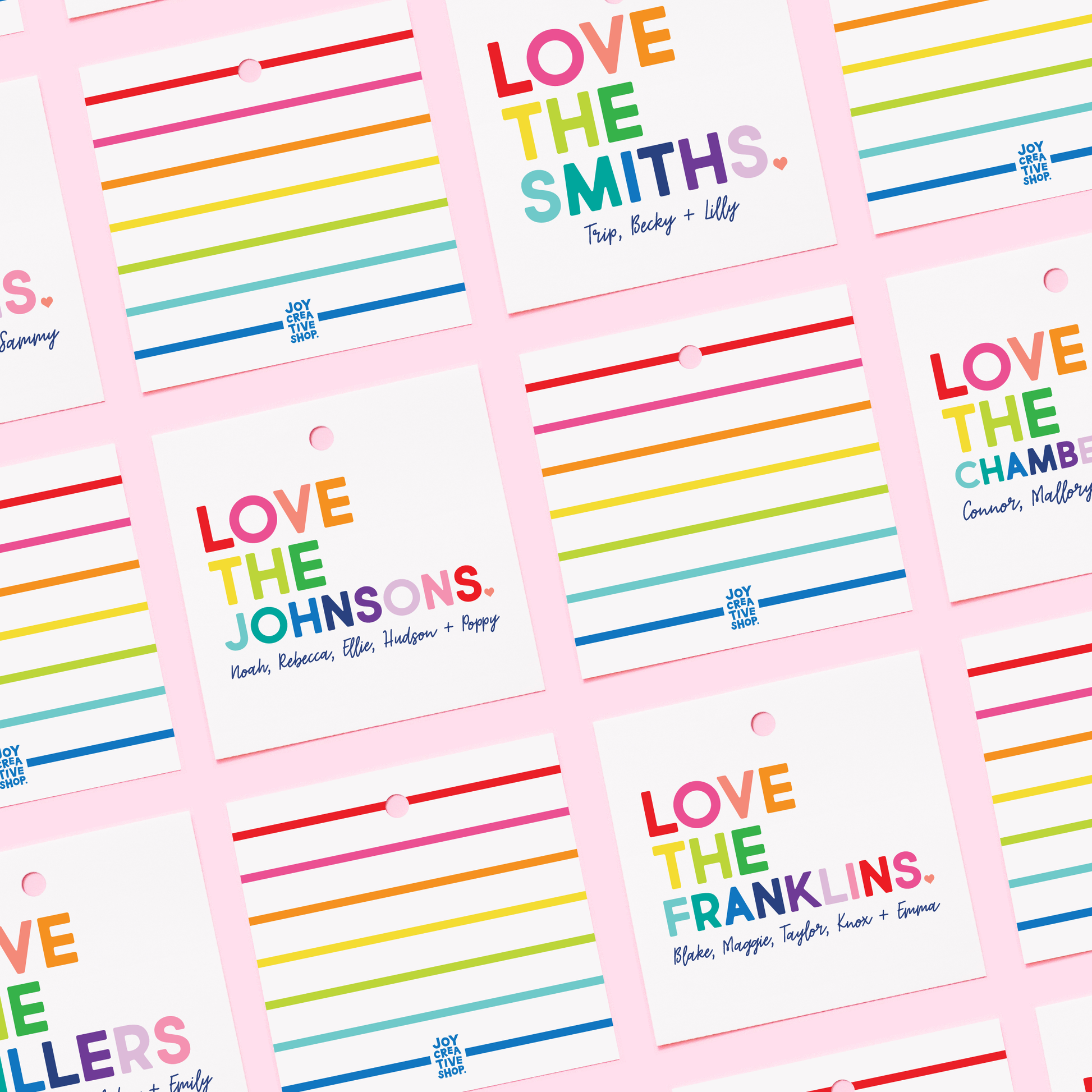 Rainbow Family Gift Tag