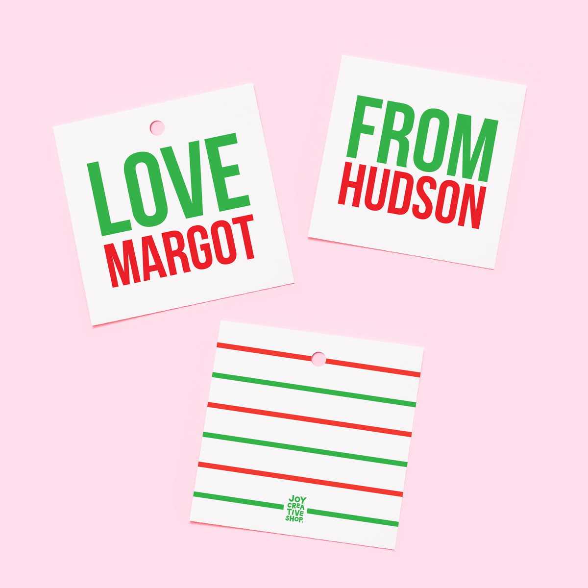 *Holiday* Love/From Personalized Gift Tag or Sticker