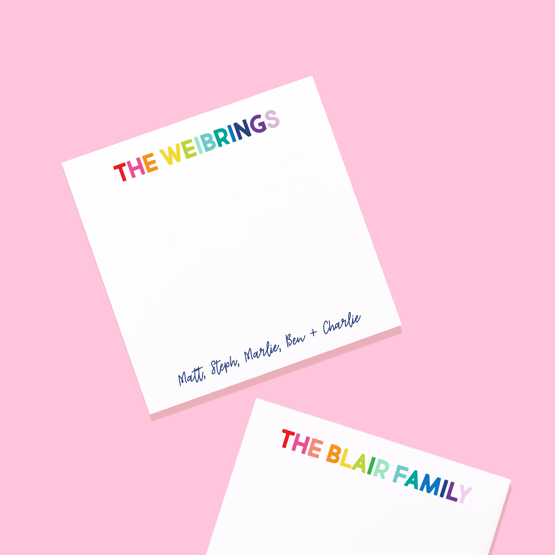 Rainbow Family Personalized Notepad