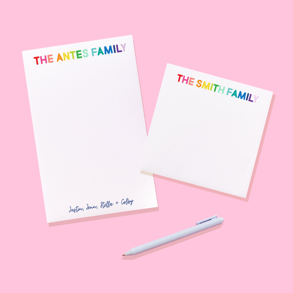 Rainbow Family Personalized Notepad