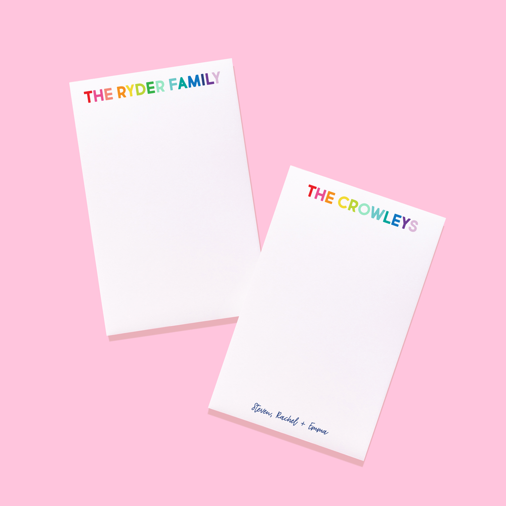 Rainbow Family Personalized Notepad