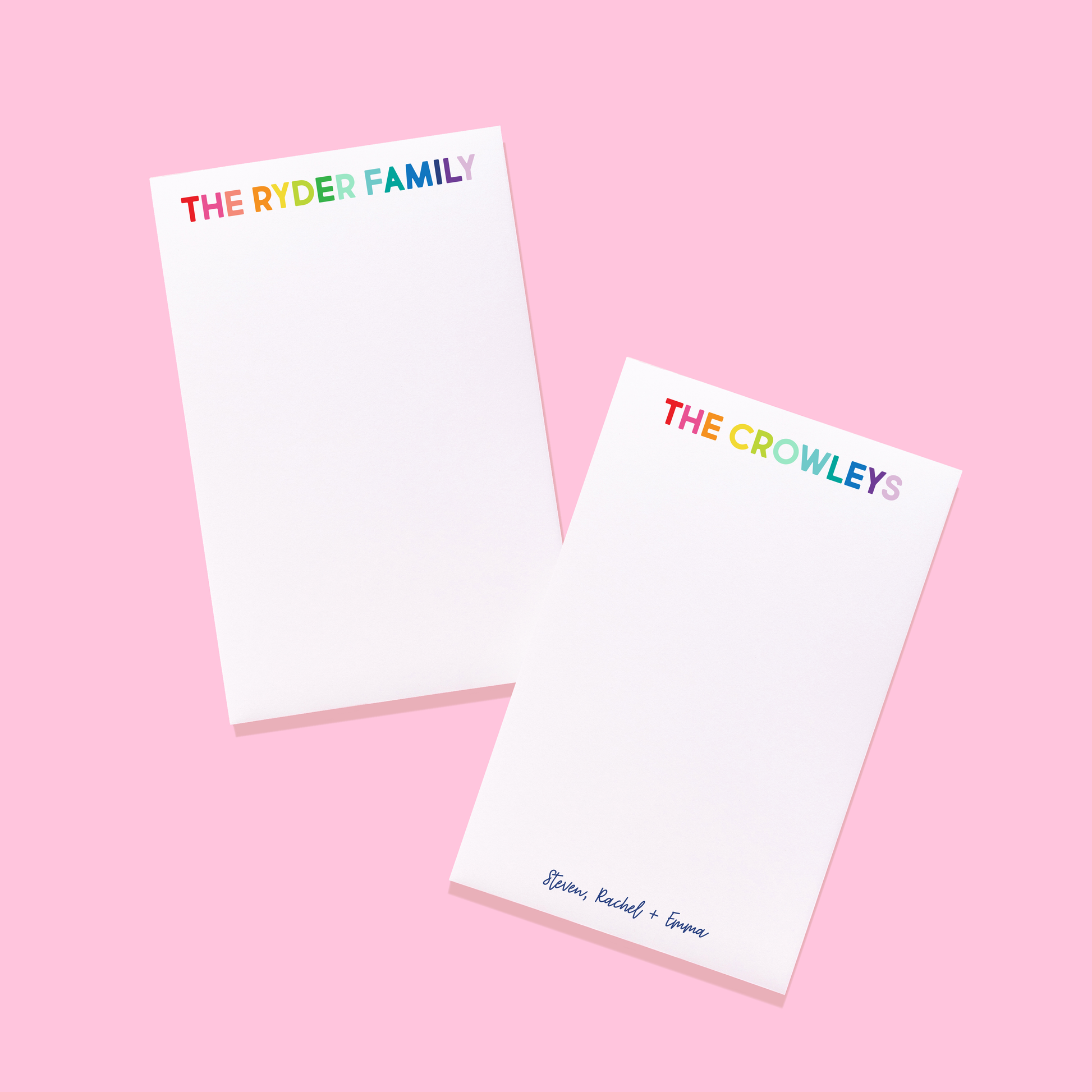 Rainbow Family Personalized Notepad
