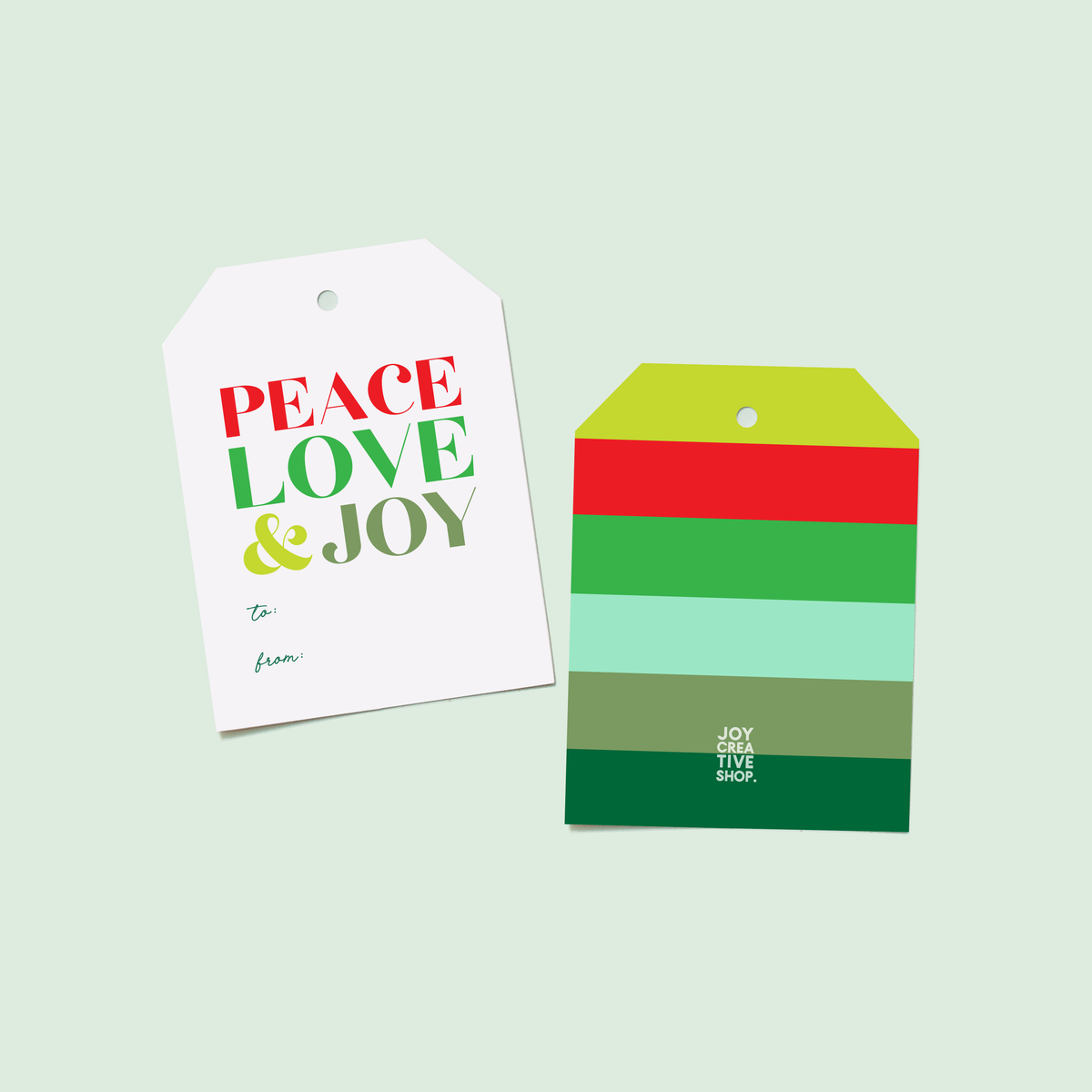 To From Gift Tag | Peace, Love &amp; Joy - Traditional