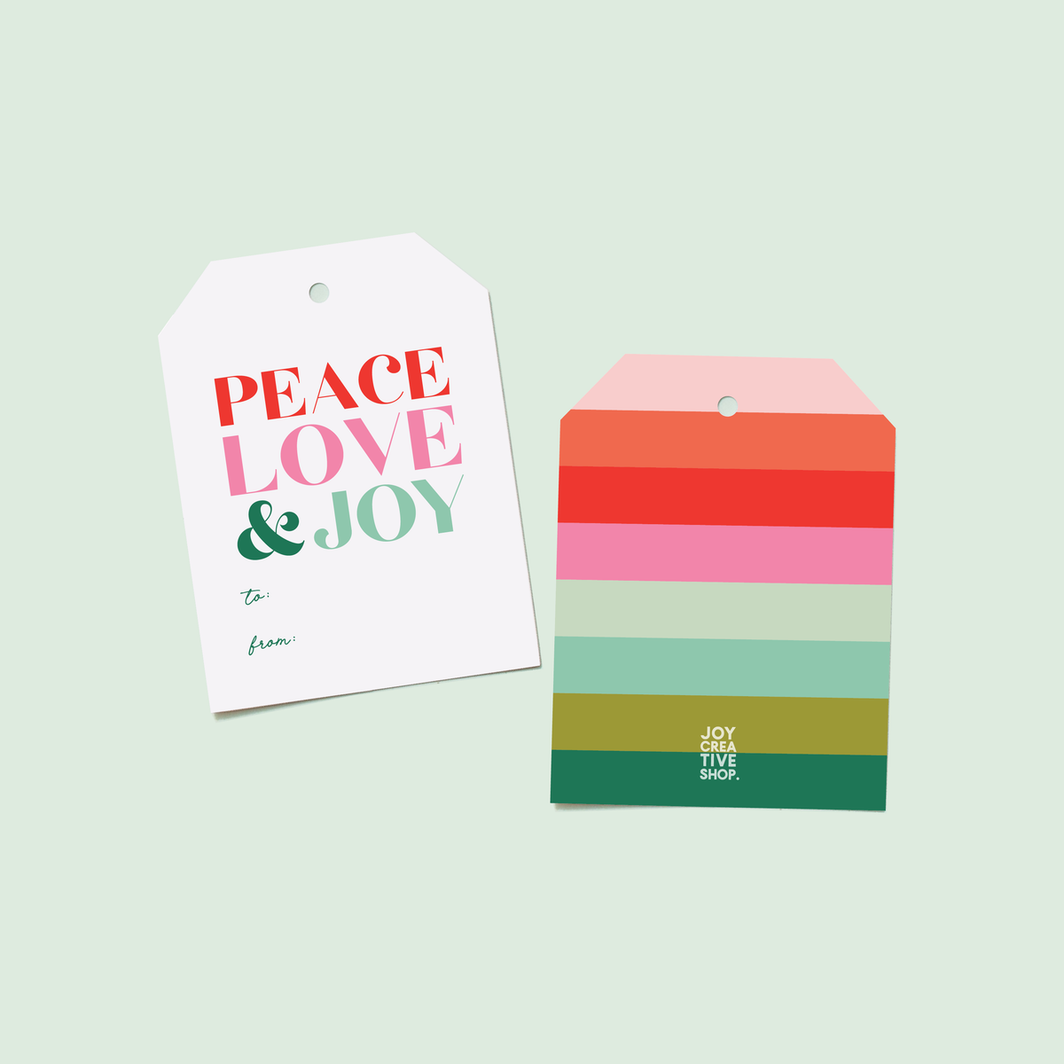 To From Gift Tag | Peace, Love &amp; Joy - Forest