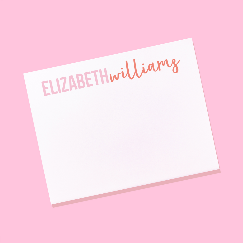 Block and Script Personalized Stationery