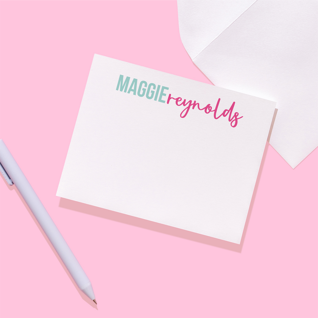 Block and Script Personalized Stationery