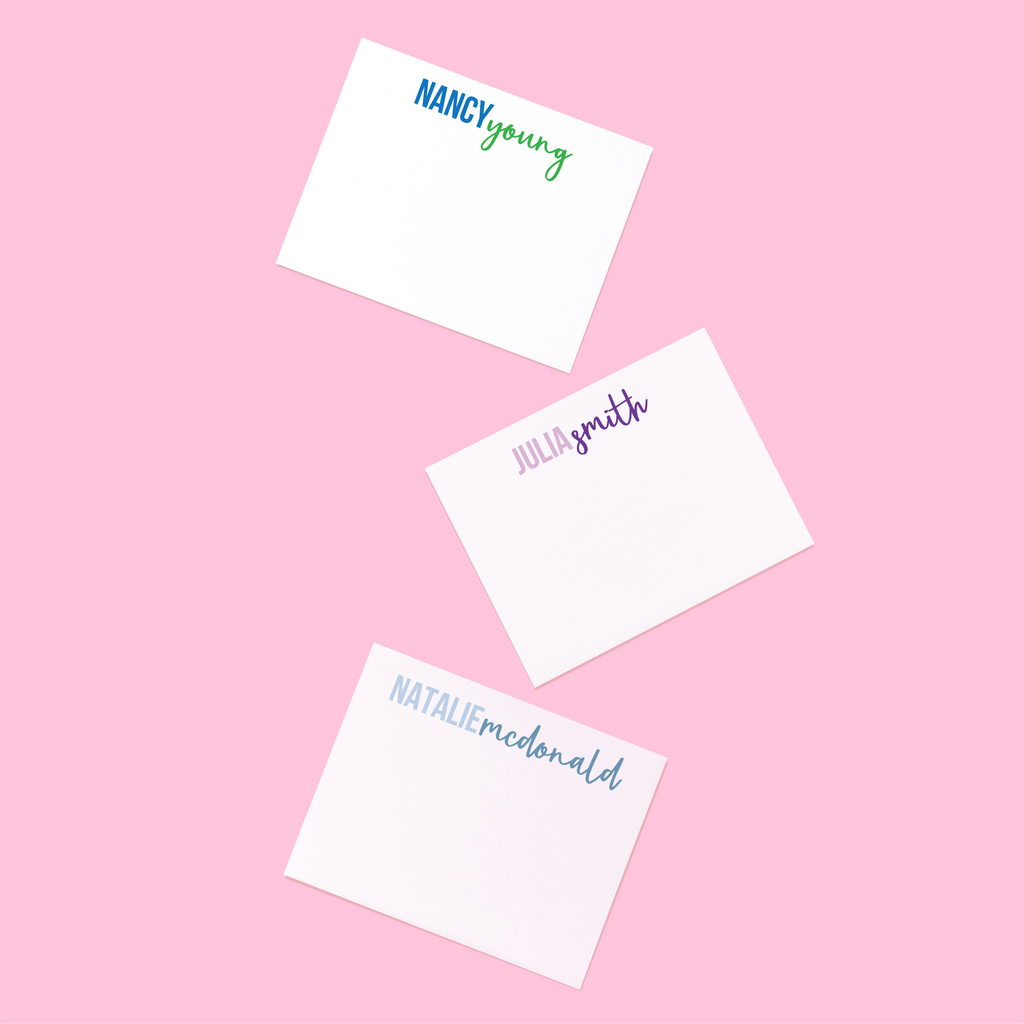 Block and Script Personalized Stationery