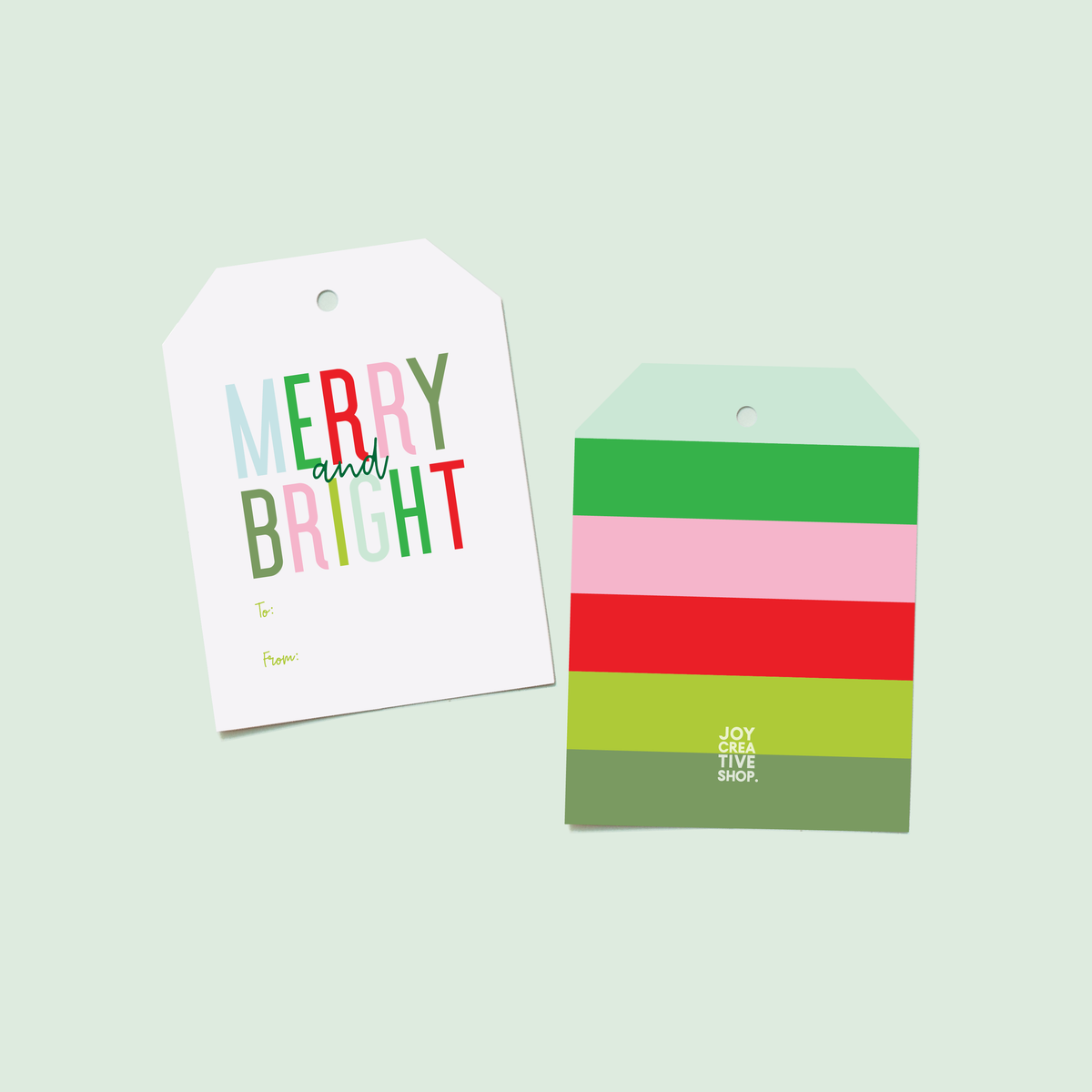 To From Gift Tag | Merry &amp; Bright - Pink