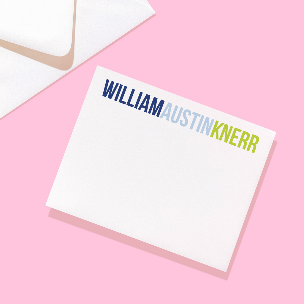 Color Block Personalized Stationery