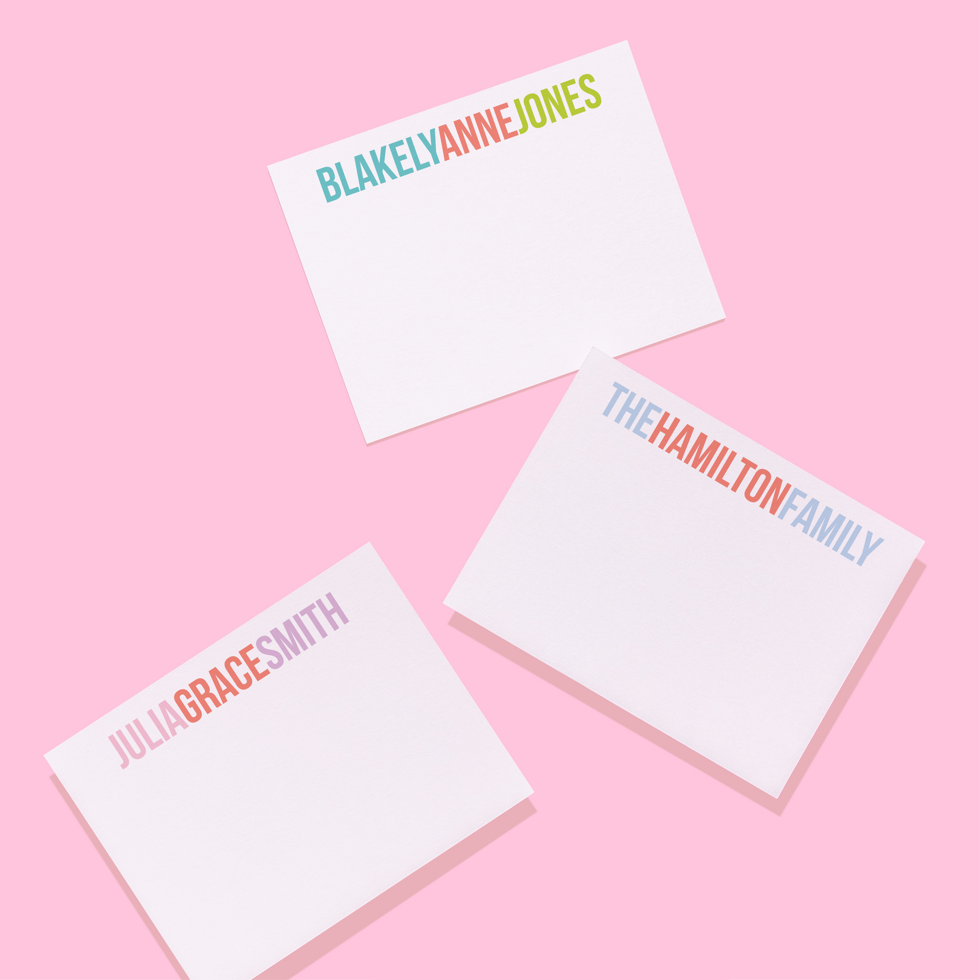 Color Block Personalized Stationery