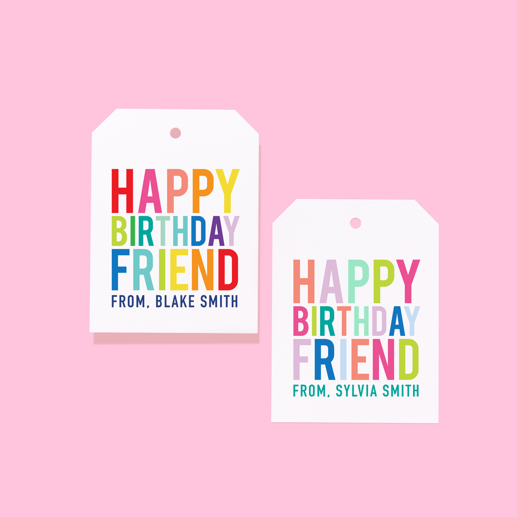 Happy Birthday Friend Gift Tag