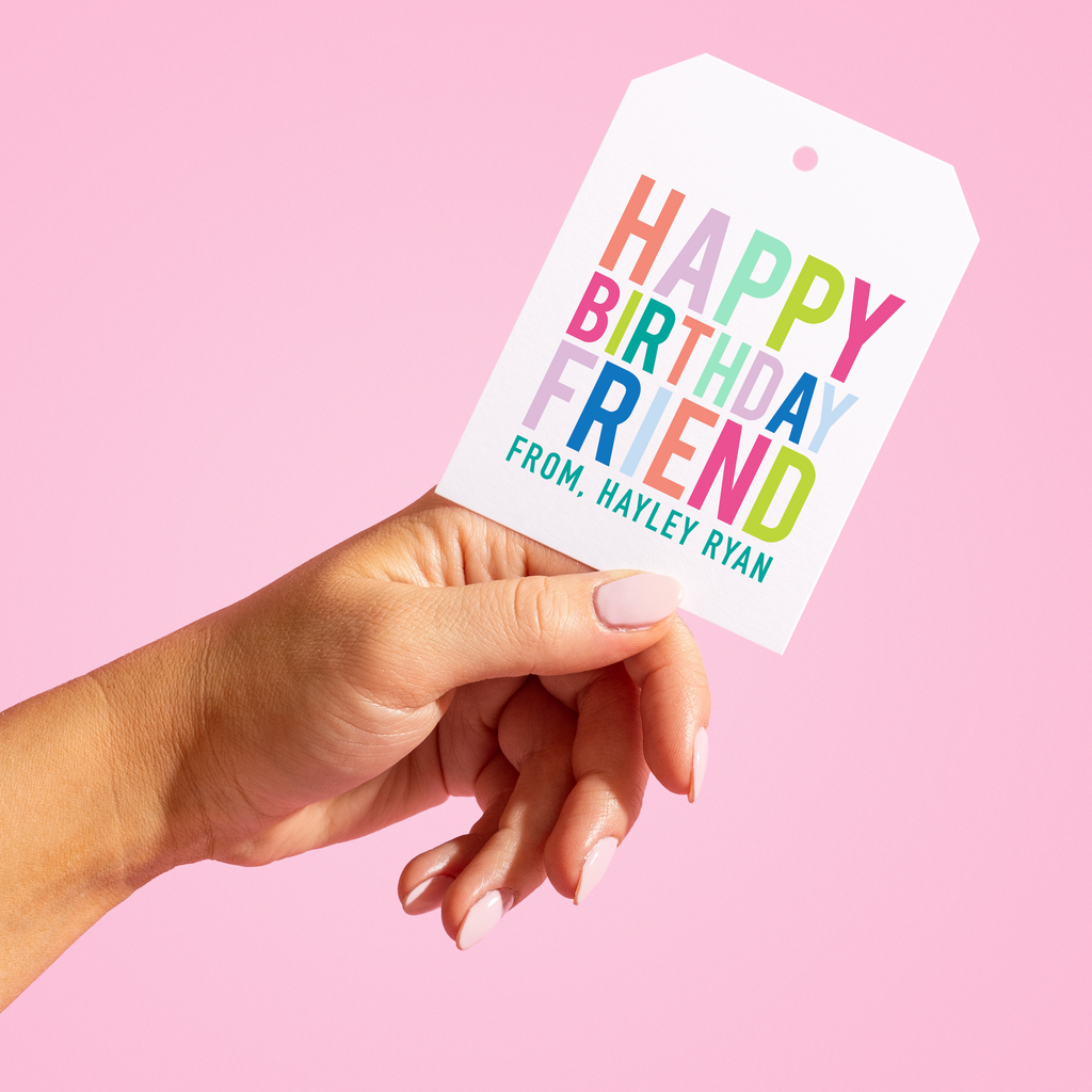 Happy Birthday Friend Gift Tag
