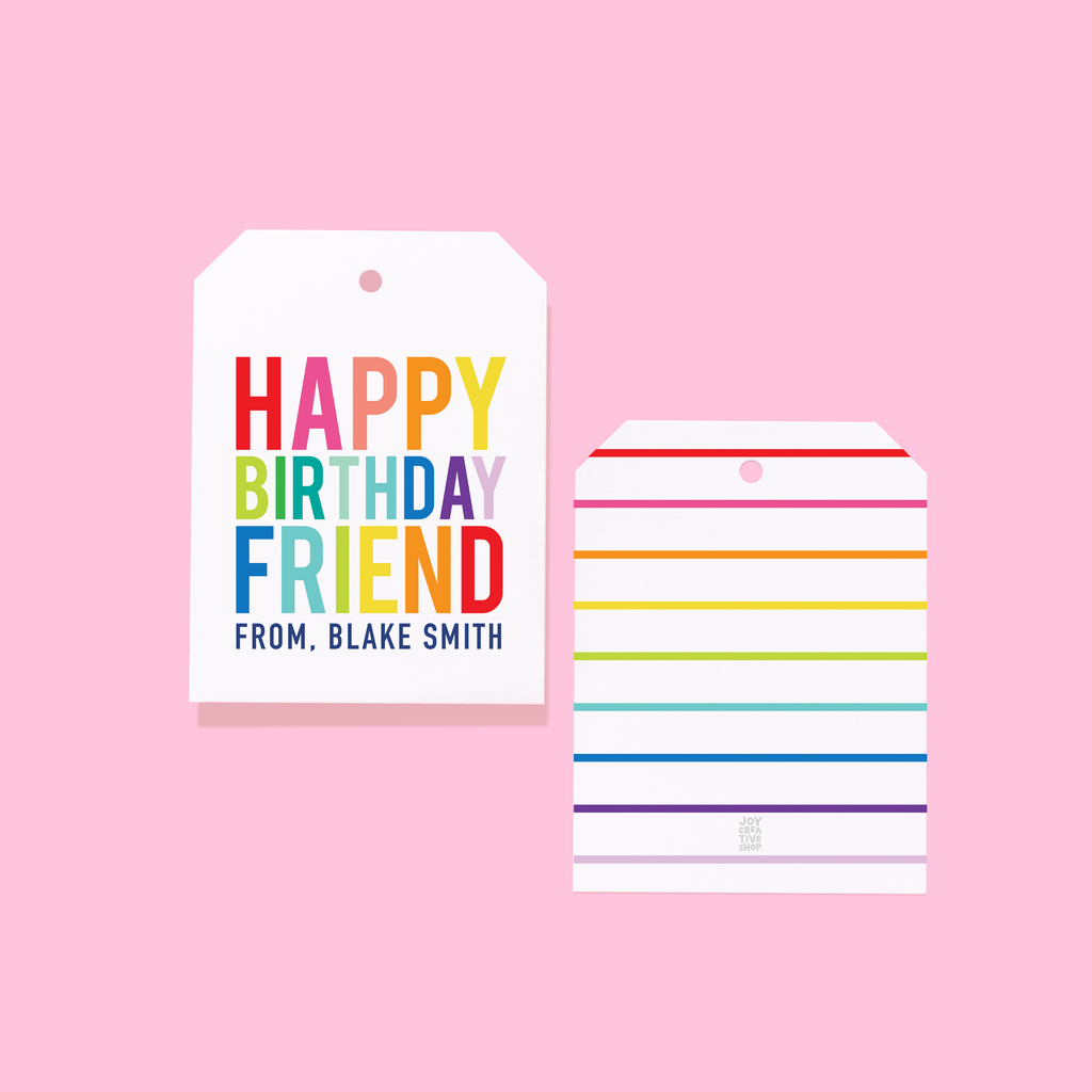 Happy Birthday Friend Gift Tag