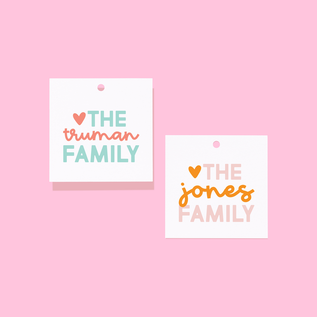 Script Family Gift Tags
