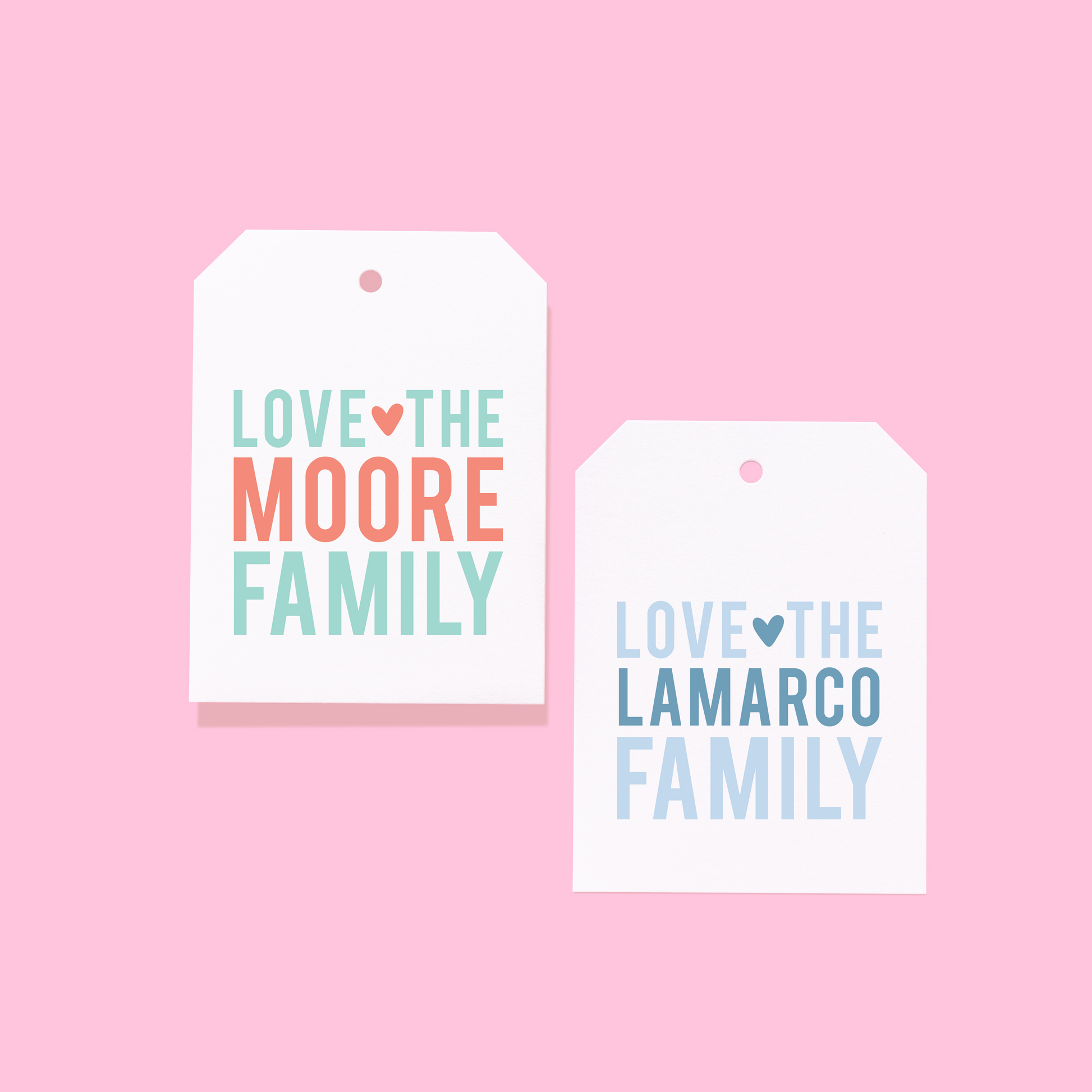 Family Heart Gift Tags