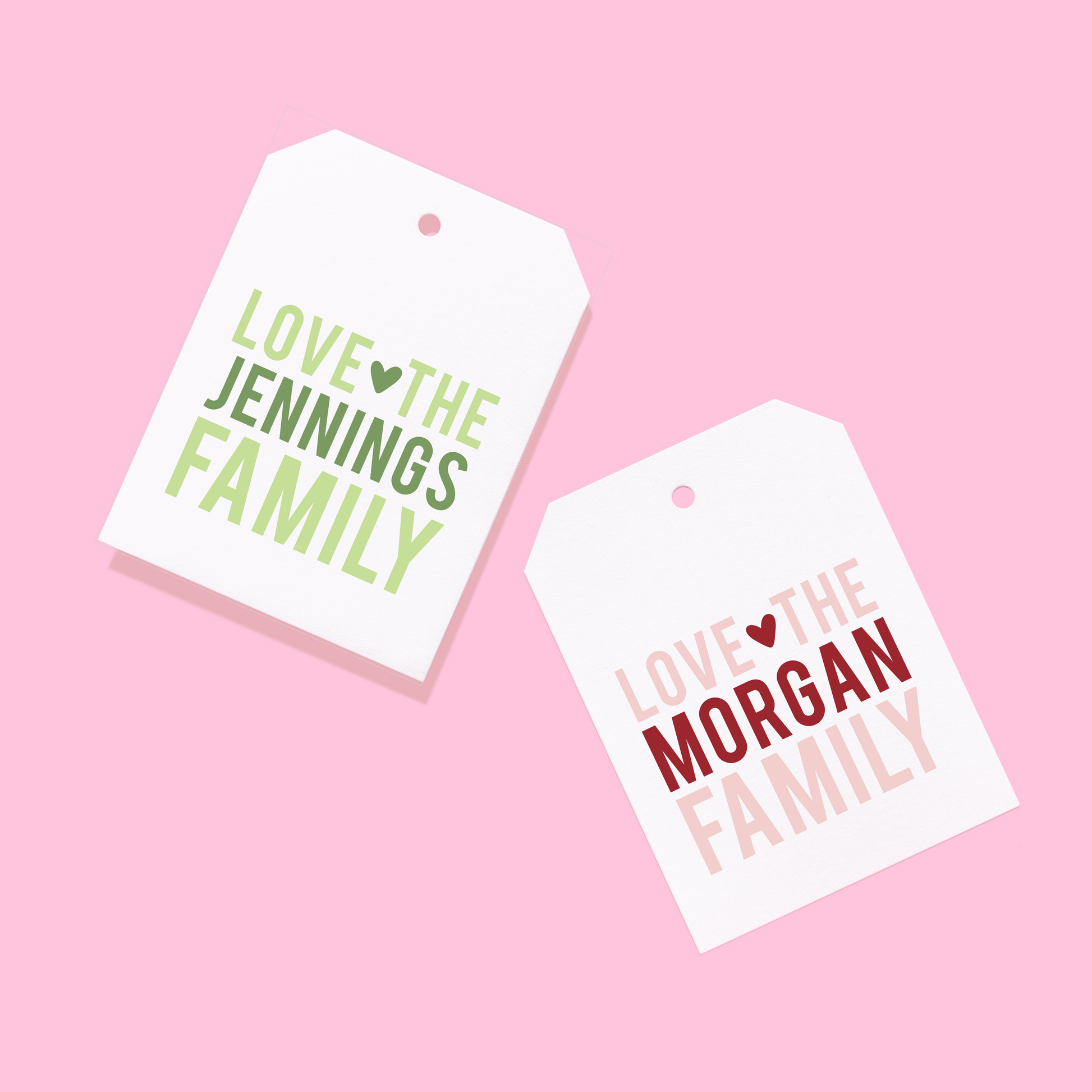 Family Heart Gift Tags
