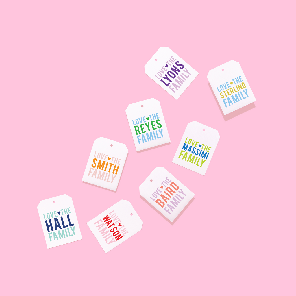 Family Heart Gift Tags