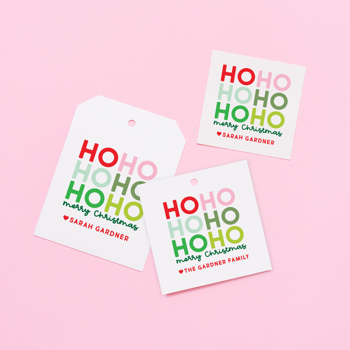 Ho Ho Ho Merry Christmas Personalized Tag or Sticker