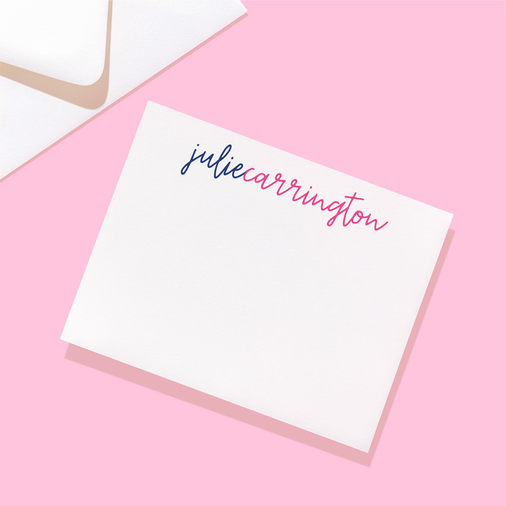 Connecting Script Personalized Stationery