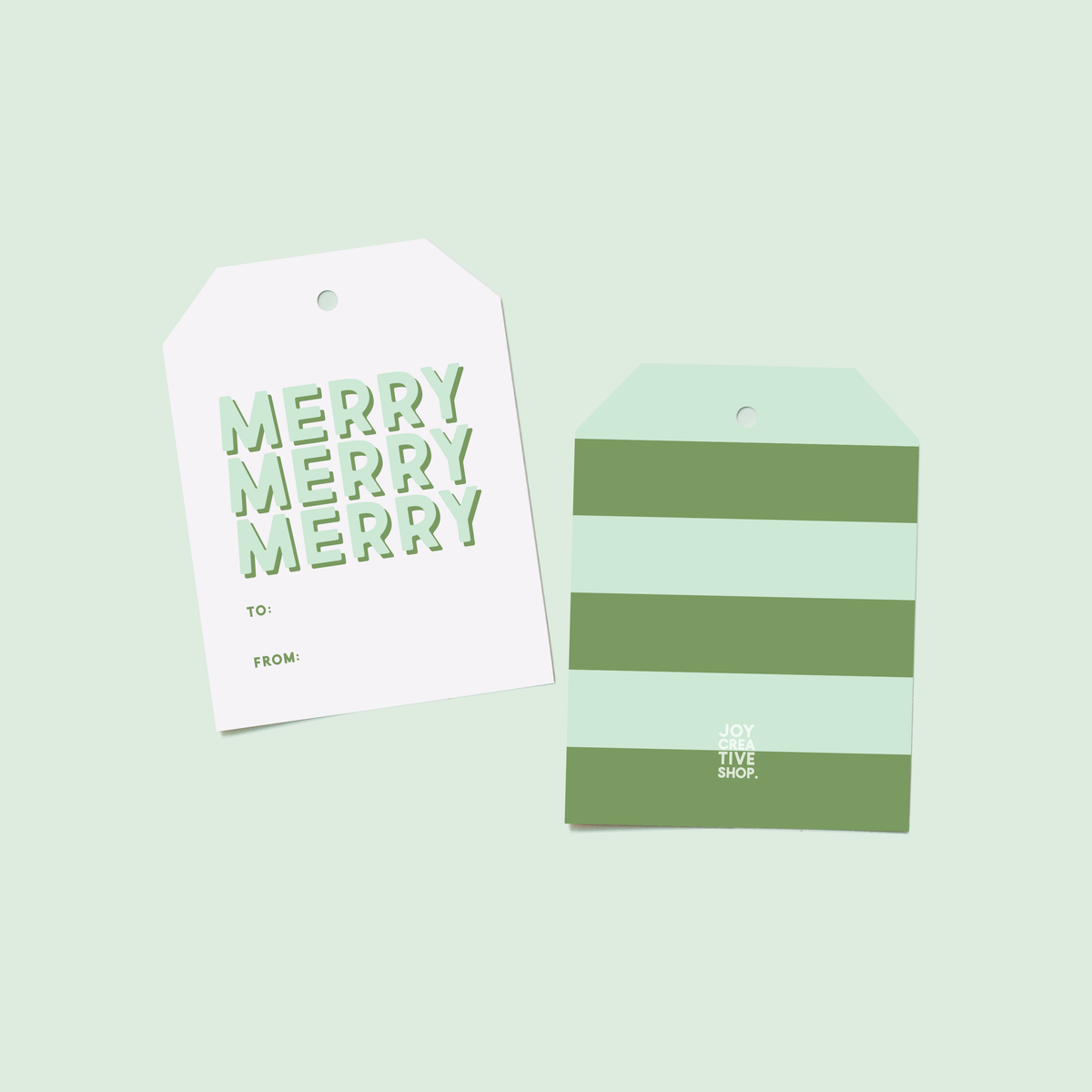 To From Gift Tag | Merry Merry Merry - Mint