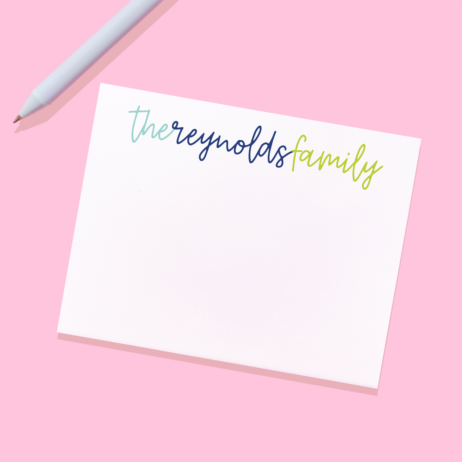 Family Connecting Script Personalized Stationery