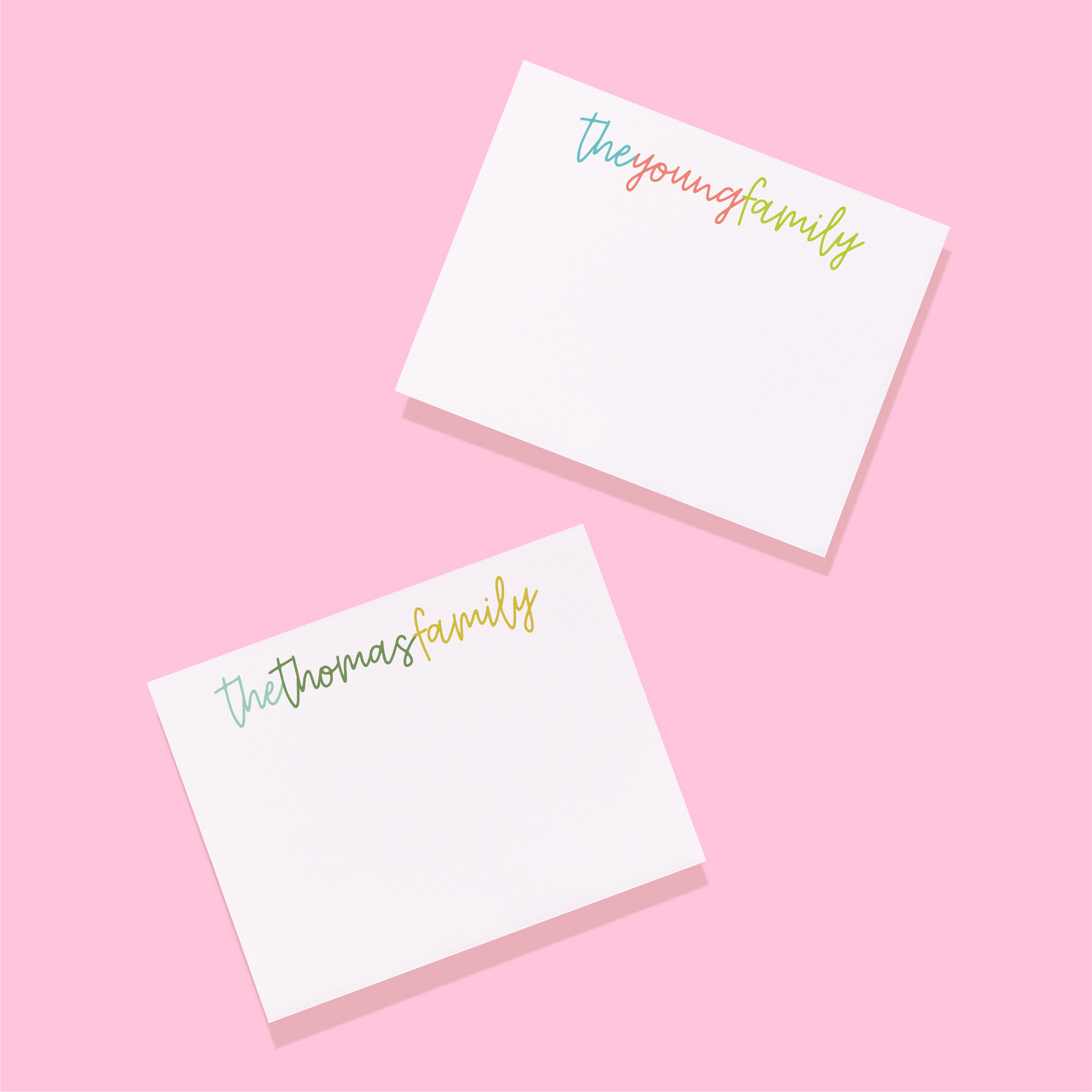Family Connecting Script Personalized Stationery