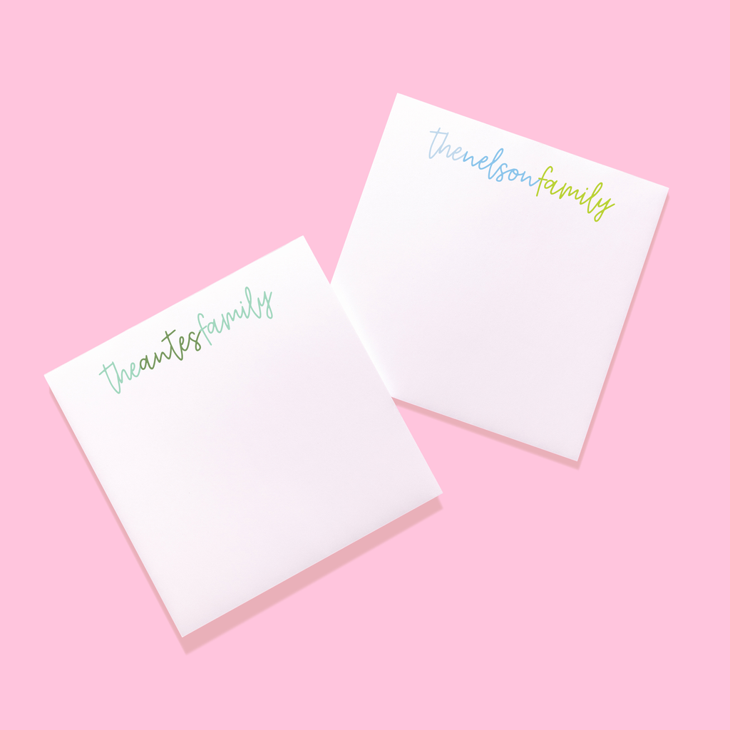 Family Connecting Script Personalized Notepad