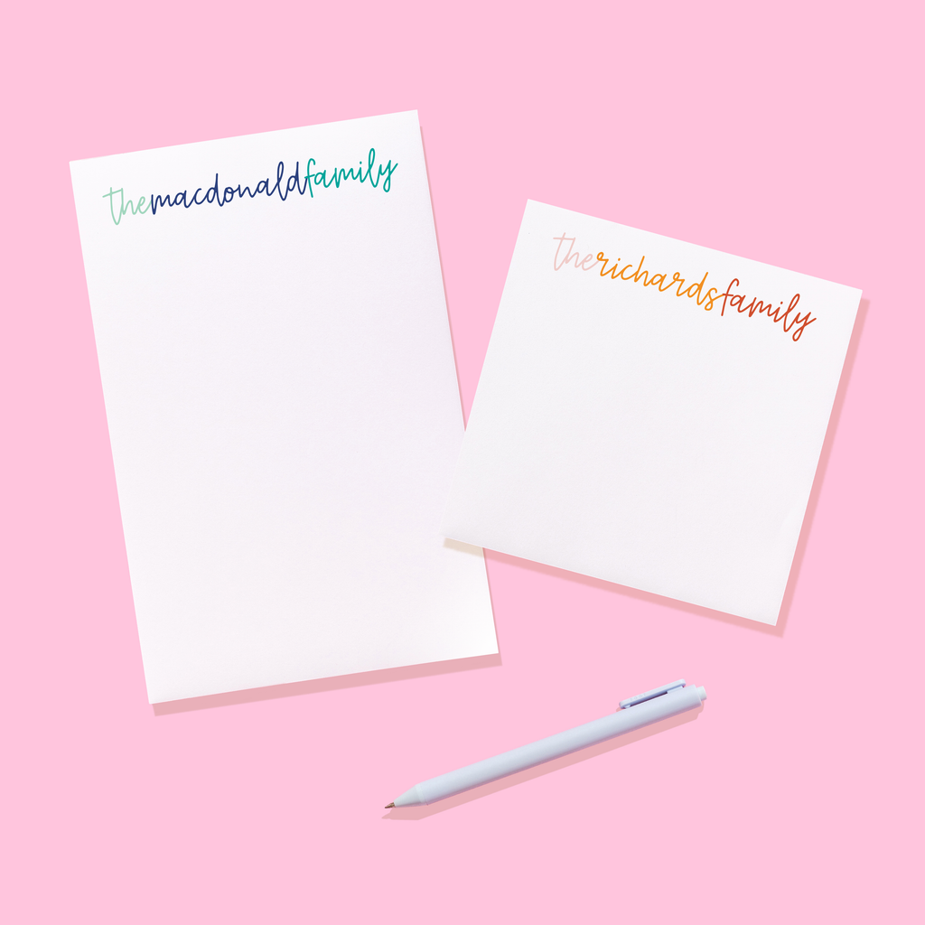 Family Connecting Script Personalized Notepad
